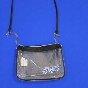 Dodgers Sideline Clear Black & Chain Purse